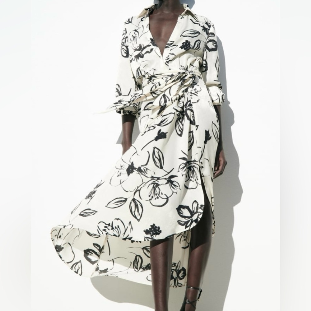 ZARA PRINTED SHIRT DRESS